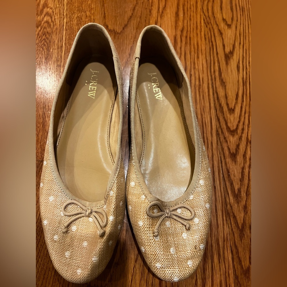 J. Crew Beige Polka Dot Flats